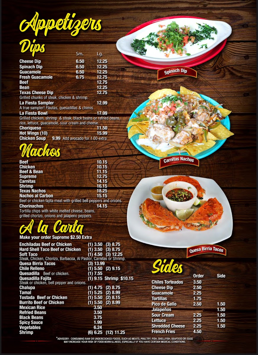 La Fiesta Union City Menu - Image 3